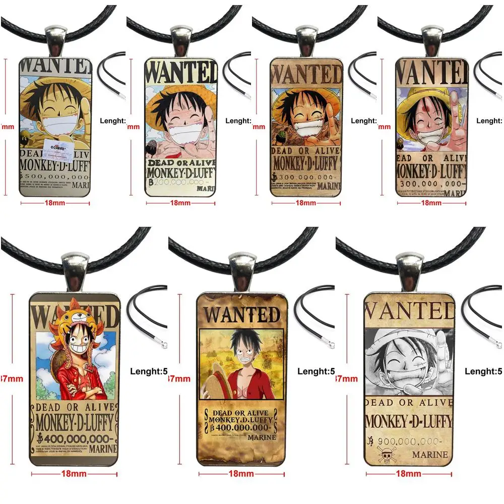 Один кусок Обезьяна D Luffy Wanted плакат мода стекло кабошон кулон прямоугольное