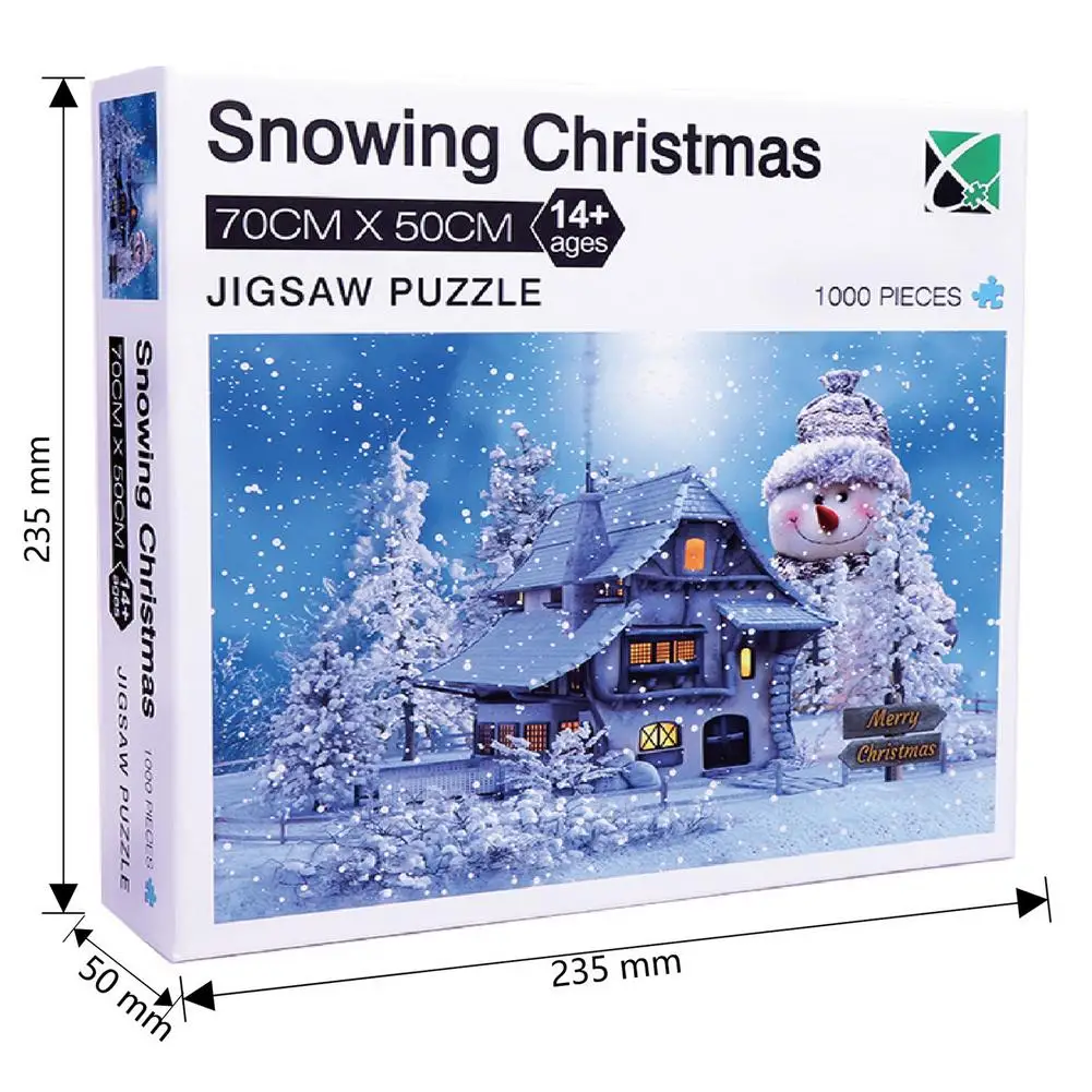 

1000pcs Jigsaw Puzzles Snowing Christmas Hallstatt Town Theme Puzzle Toy For Kids Adults Gift Home Hanging Room Wall Decoration