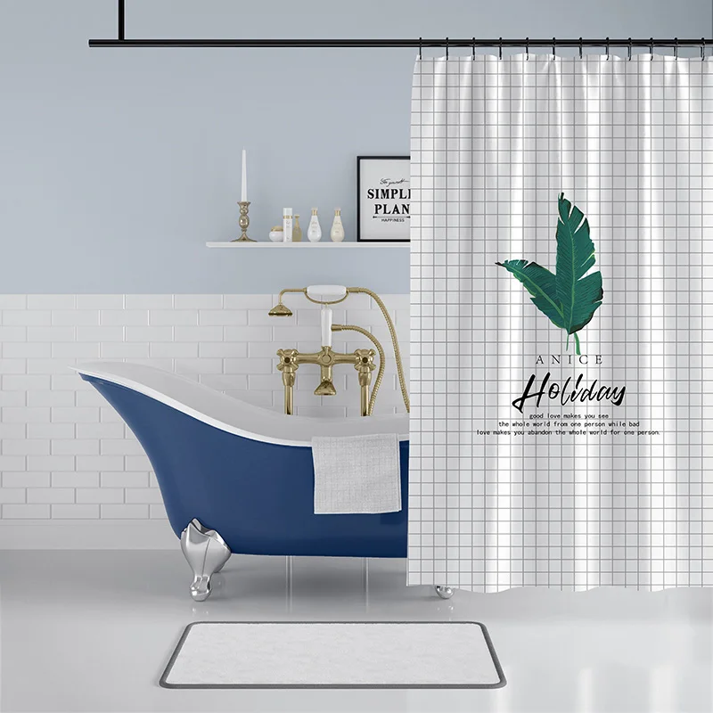 Листья занавески для душа Ванная комната полиэстер ткань водонепроницаемый
