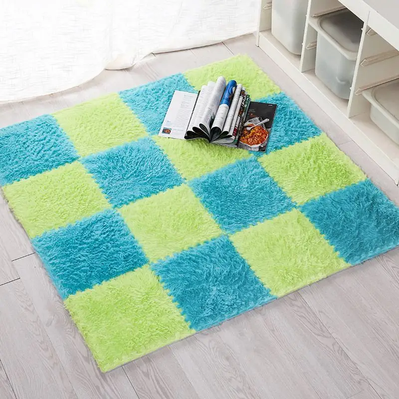 Высокое качество EVA пены DIY коврик-головоломка мягкие длинные волосы ворсинок лохматый коврик плюшевые мягкие области коврик для детей Детский игровой коврик