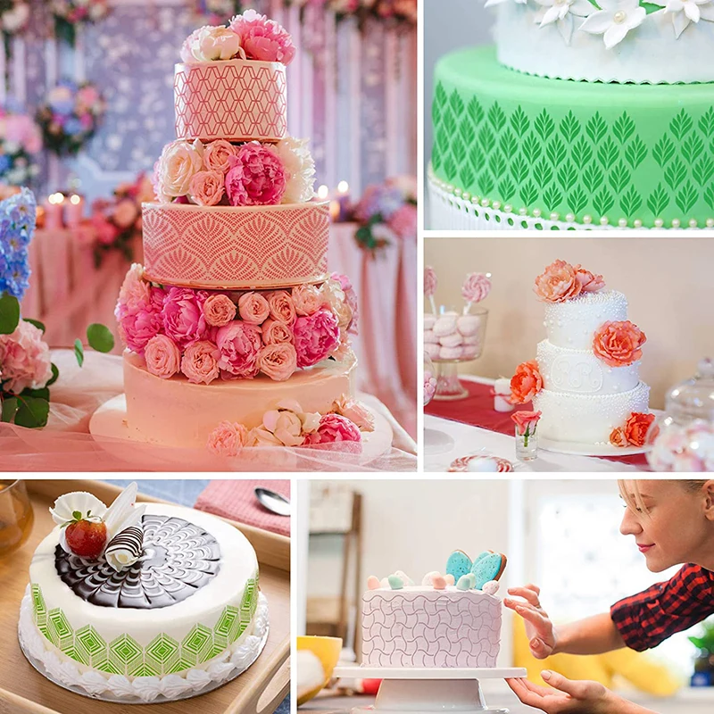 Fondant Cake Mesh Stencil Stamps Stencils Embossing For Decorating Tool Plastic Spray Mold Cookies Chocolate Drawing Painting | Дом и сад