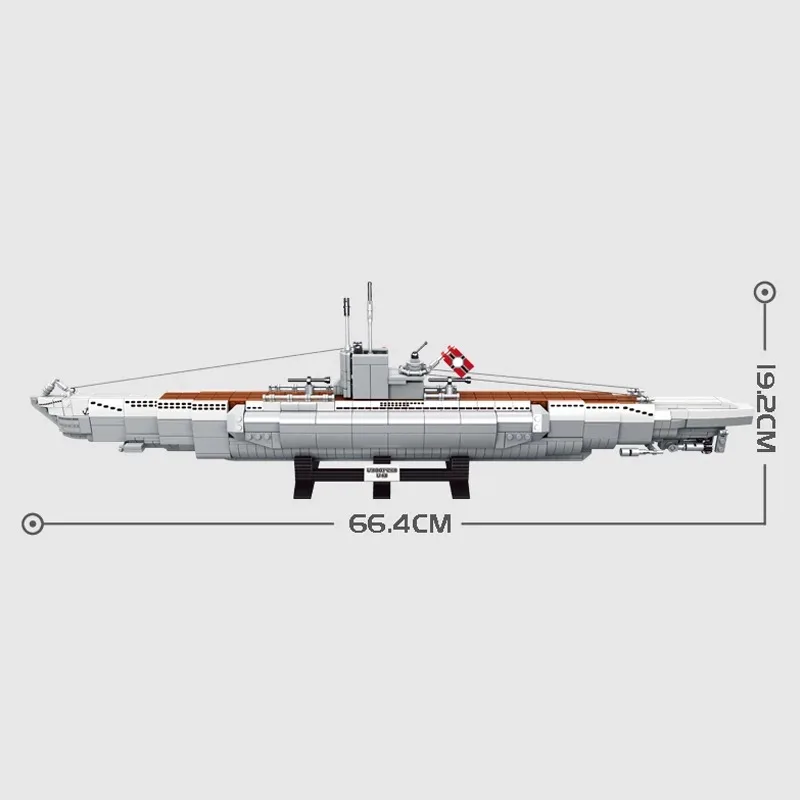 

1035pcs City Military Submarine U-48 Building Blocks WW2 Battle Ship Creator warship Boat Model Bricks Kids Toys For Children