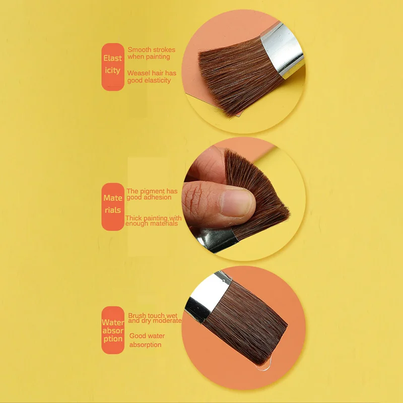 6 шт./компл. кисти для живописи маслом голова ласка волос кисть рисования акрилом