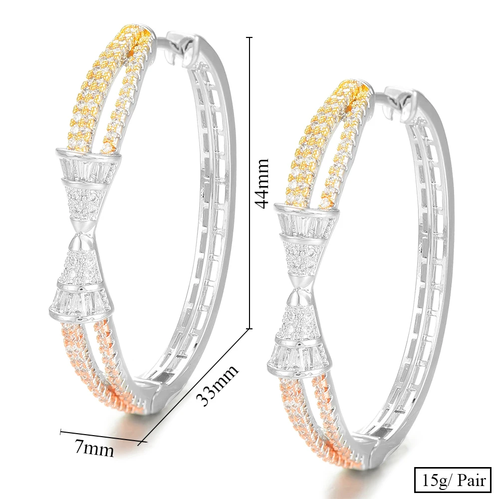 

GODKI Jimbora DUBAI Statement Round Circles Hoop Earrings Trendy Full Cubic Zirconia Earring for Women Bridal Wedding Jewelry