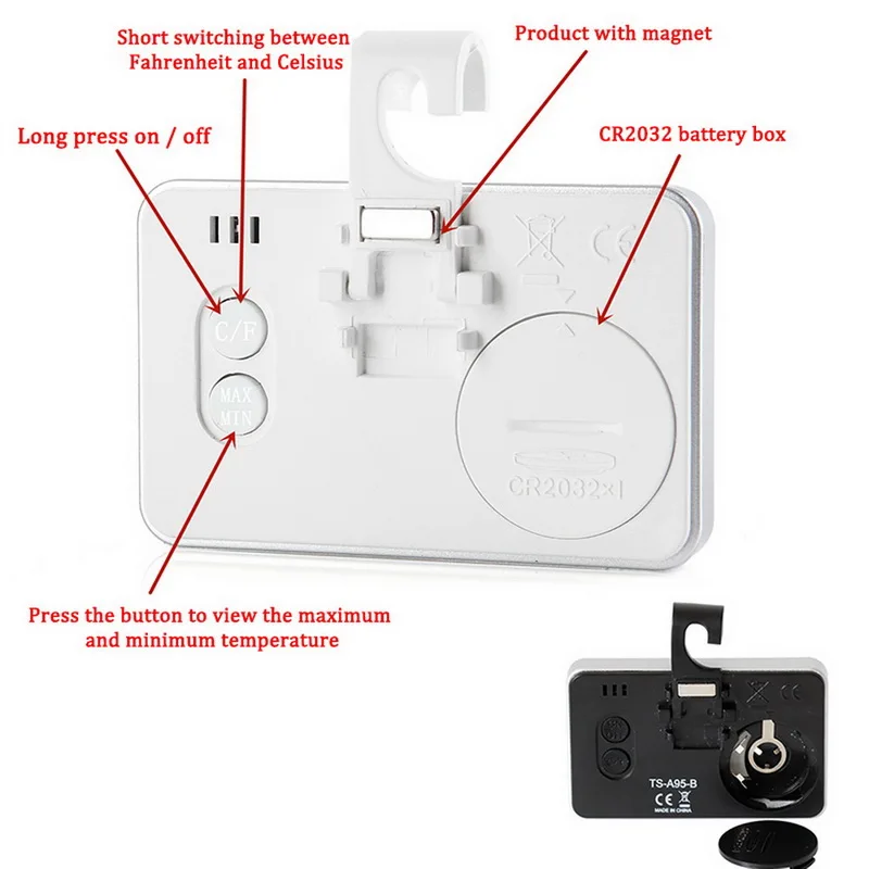 1pcs LCD Digital Thermometer For Freezer Temperature Waterproof Refrigerator Fridge Electronic | Инструменты