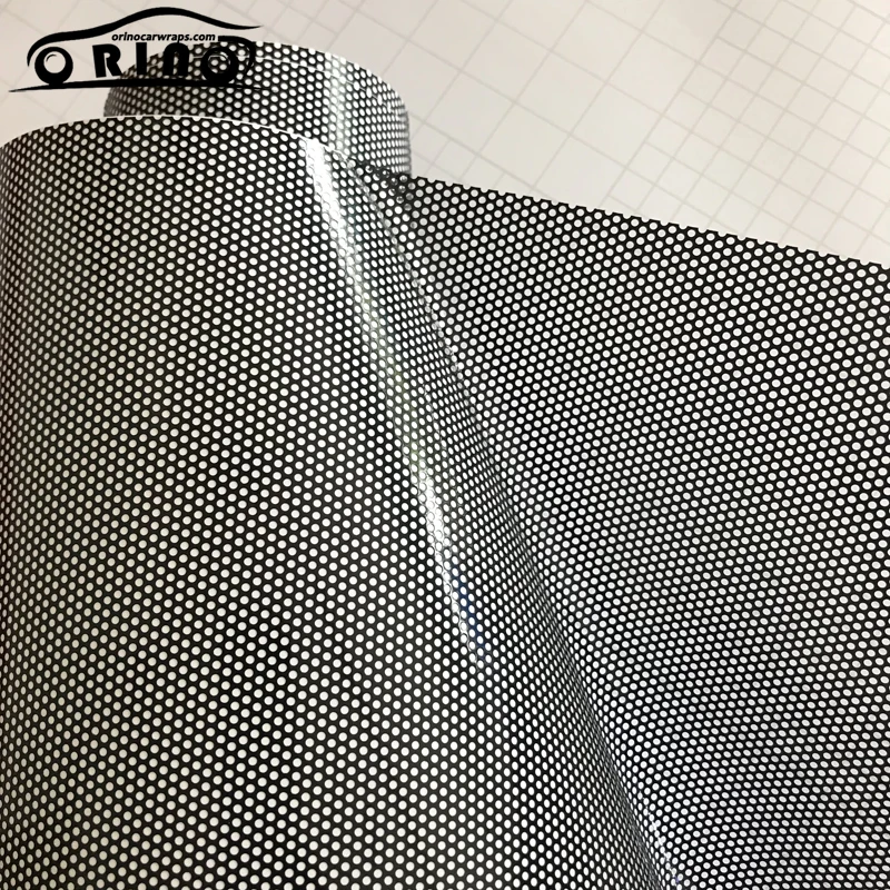 Черная односторонняя затеняющая перфорированная сетчатая пленка для глаз