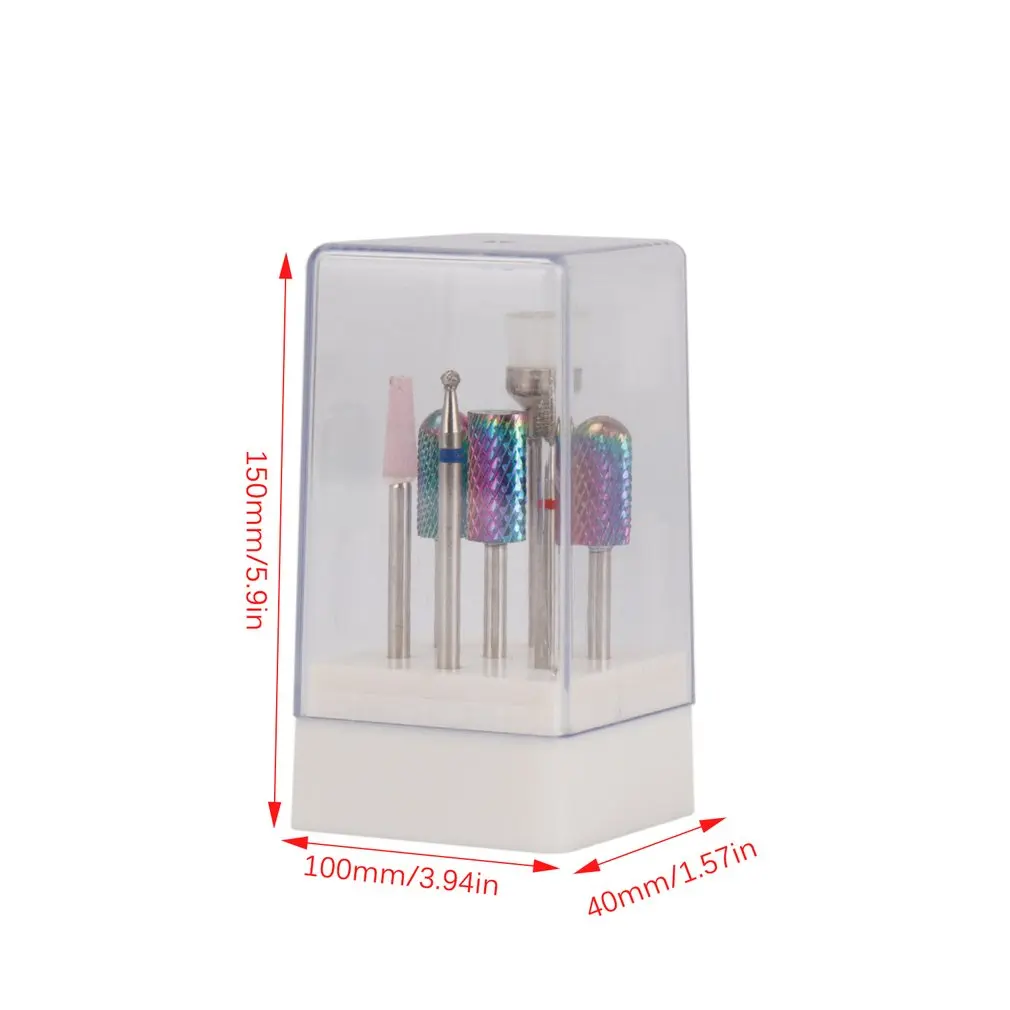 New Seling UNC Nail Drill Set 7-Piece Carbide Polishing Machine Tungsten Gold Multi-Style Grinding Head Bit Holder | Бытовая техника