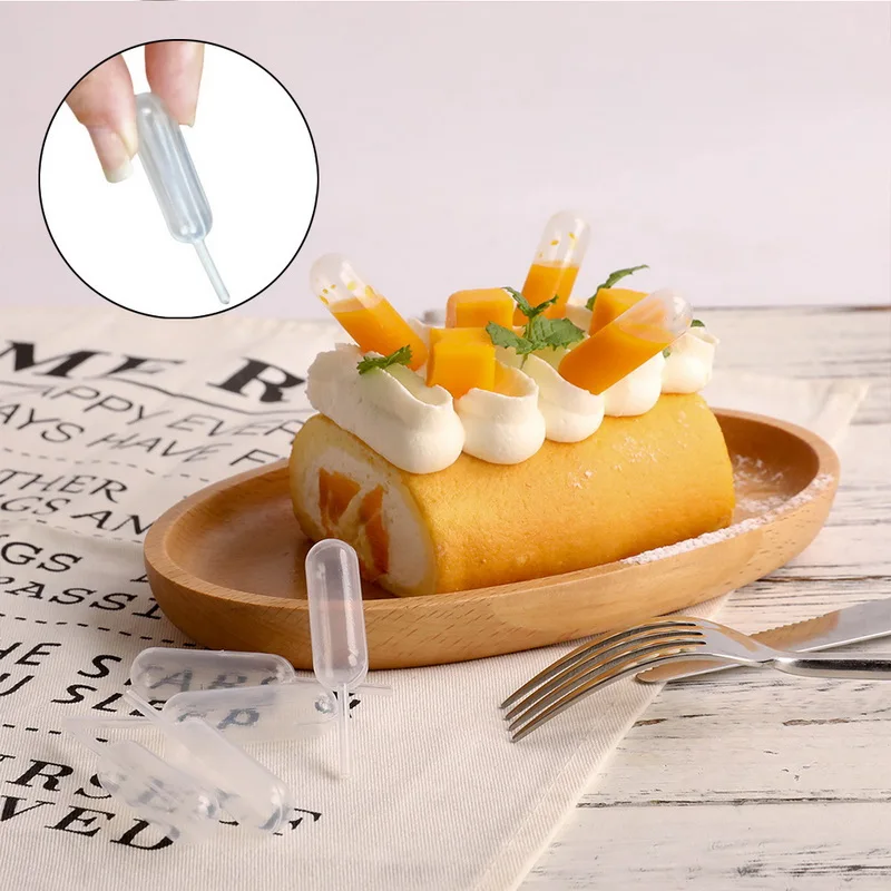 4ml Disposable Transfer Pipettes Droppers For Cupcakes Ice Cream Sauce Ketchup Jam Pastries Macaron Stuffed Dispenser 50pcsA | Дом и сад