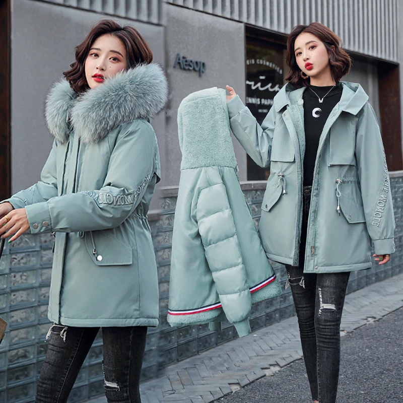 

Winter Women Jacket Thick Removable Lining Hooded 2022 Winter Coat Women Wadded Jacket Embroidered Parkas Jaqueta Feminina