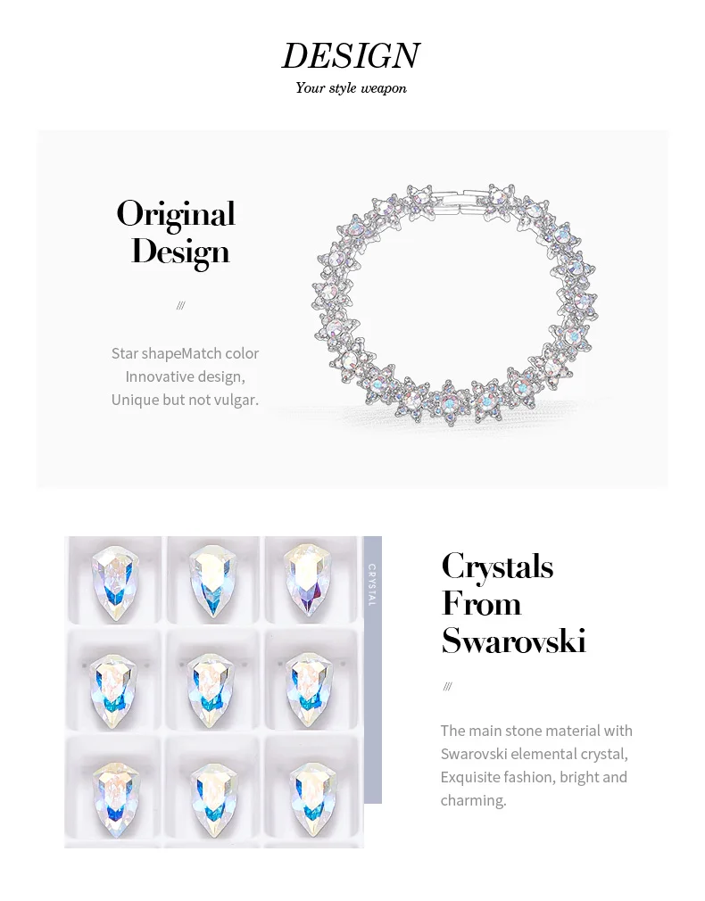 Cdyle, украшенные кристаллами Swarovski, браслеты, шарм, австрийские кристаллы, цветок, браслеты, Модные женские ювелирные изделия, лучшие подарки