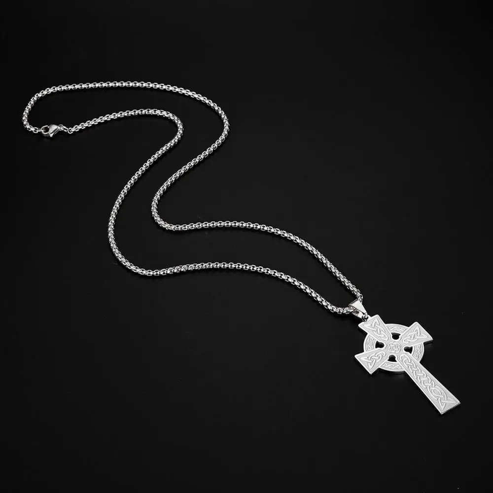 LIKGREAT в винтажном стиле кельтский крест талисман Подвеска Ожерелье для мужчин и