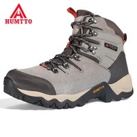humtto waterproof outdoor sport hiking shoes for men leather non slip climbing sneakers mountain tactical mens trekking boots
