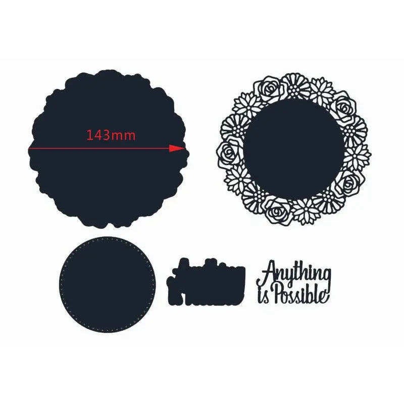 

Flourishing Border Circle Frame Metal Cutting Dies Anything Is Possible&Circle Frame Die Cut For Card Making DIY New 2019