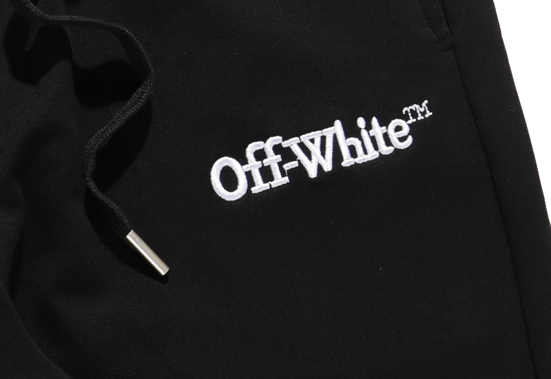 

2021 Off-white-Mens Joggers Casual Pants Fitness Men Sportswear Tracksuit Bottoms Skinny Sweatpants Trousers woman Black Pants