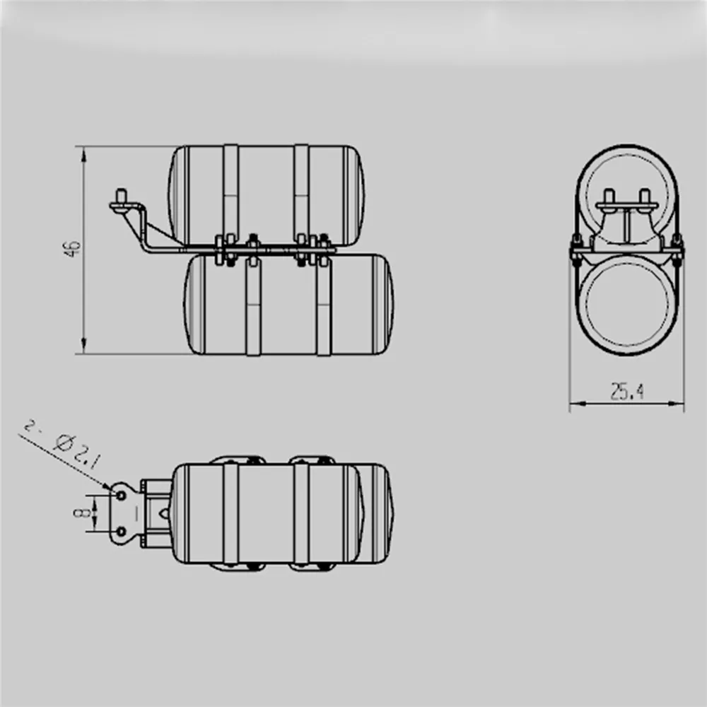 Металлический Воздушный бак для грузовика TAMIYA 1/14 самосвал самодельная модель