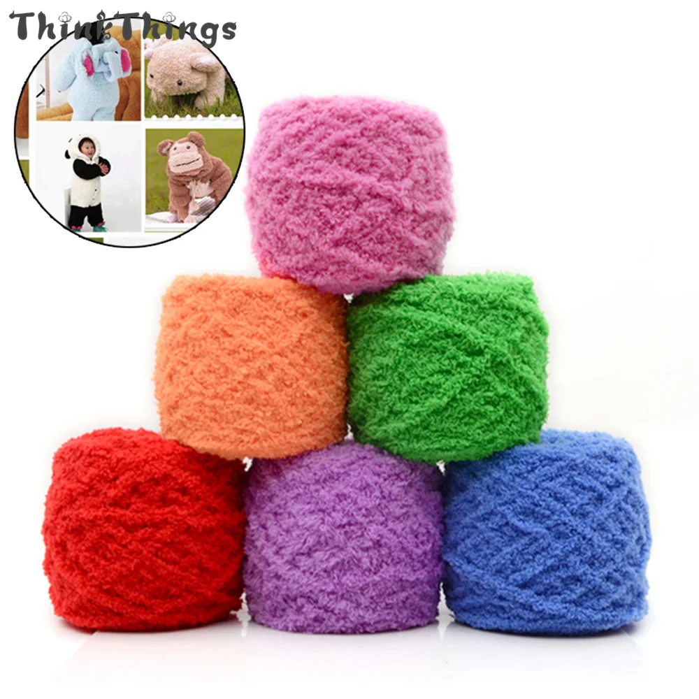 1 шт. = 100 г 75 м Коралловая флисовая вязальная пряжа ThinkThings плюшевая для вязания