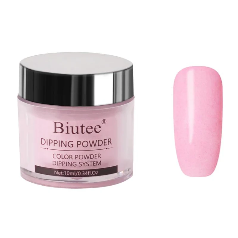 Pink Biutee погружение порошка для ногтей Базовое покрытие градиентный французский блеск для ногтей порошок погружение градиентный блеск Лечение ногтей украшения - Цвет: Pink