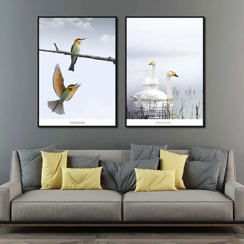 

Simple Animal Poster Swan Canvas Painting Printing Bedroom Painting Modern Home Living Room Decoration Painting