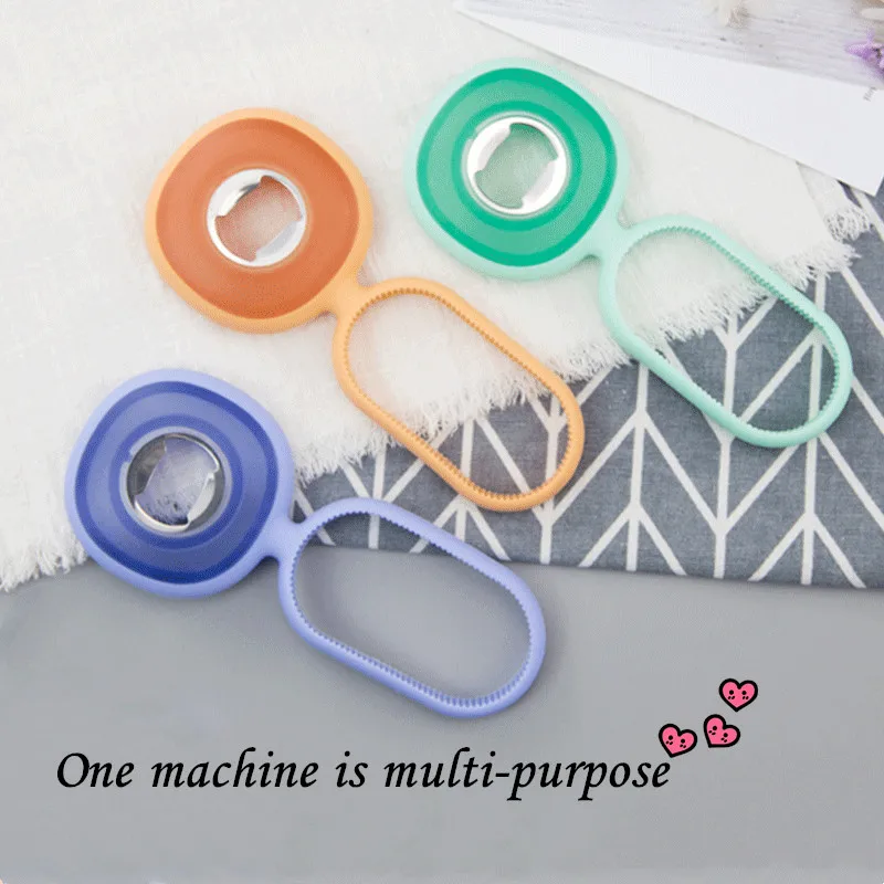 

XYJ 4 In 1 Multifunctional Bottle Caps Opener Non-Slip Plastic Safety Kitchen Accessories Speed Lid Jar OpenerPortable Bar tool
