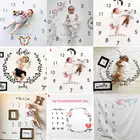 Детское одеяло для фотосъемки новорожденных, ежемесячные цветы с цифрами, аксессуары для фотосъемки