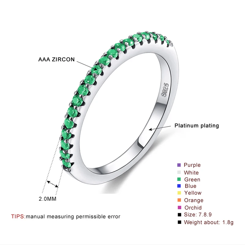 New Fashion Multicolor Zirconia Party Women Engagement Ring With Silver Color Crystal Wedding Rings For Lady Jewelry Gift