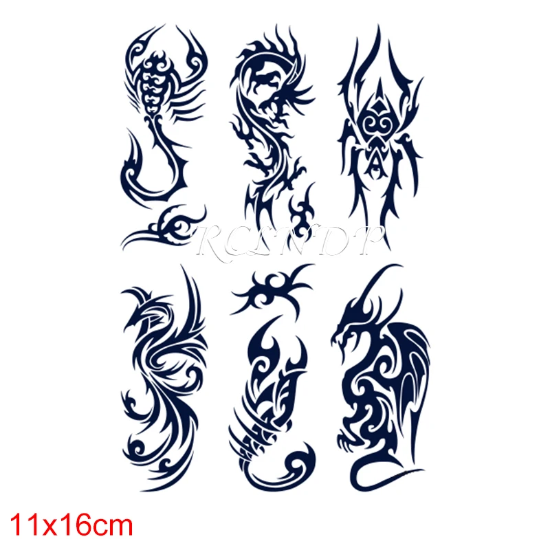 Водостойкая Временная наклейка с чернилами для сока гель скорпионов дракона