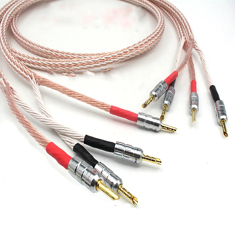 1 пара аудио Hi end DIY Fi Посеребренная Y Форма Лопата в банан вилки 12TC 24 ядра спикер