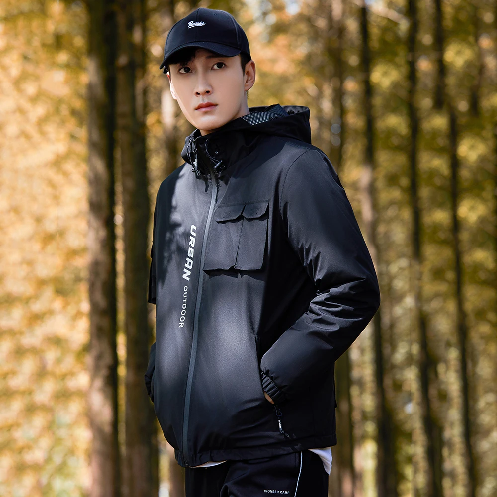 Pioneer Camp 2020 Winter Men's Parkas Outdoor Windproof Warm Casual Fashion Black Zipper Jackets Male XMF023126