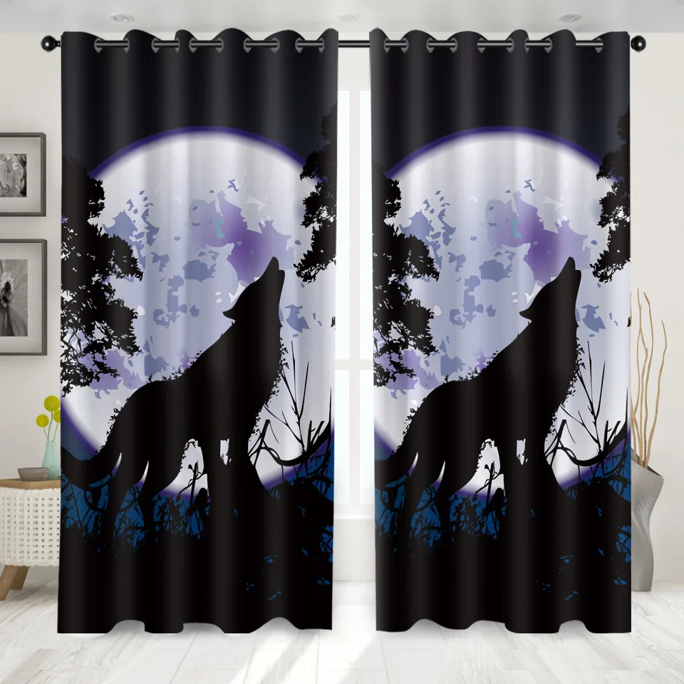 ONGLYP 3D Волк окна занавески Блэкаут гостиной s Мультфильм домашний Декор Спальня