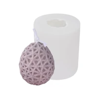diy egg candle mould easter christmas egg nordic grid pattern aromatherapy ornament chocolate cake baking silicone soap mold