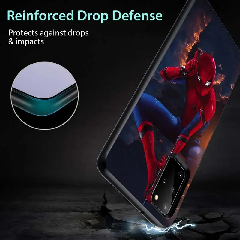 

Marvel Iron spider man for Samsung Note 8 9 10 20 M02 M10 M10S M20 M21 M30 M31 M31S M40 M60S Ultra Plus Black Phone Case