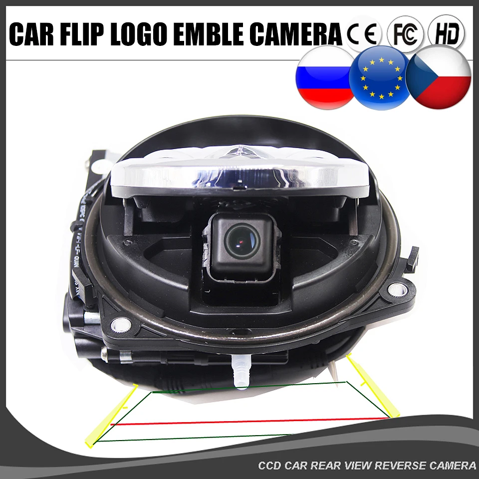 

Car Flip Logo Rear View Reverse Camera For Golf 6 7 8 MK7 MK6 Passat CC EOS Arteon Beetle Flipping Badge Emblem Rotating