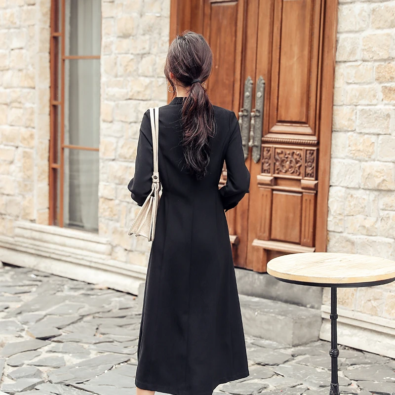 Новинка Осень-зима дизайнерский женский длинный Тренч для офиса подиума с