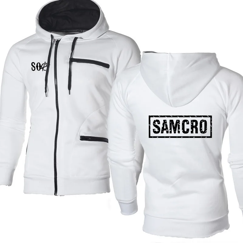 

Men Hoodies SOA Sons of anarchy the child new Fashion SAMCRO Sportswear Zipper Male Casual Sweatshirt Fleece Hip Hop Warm Hoody