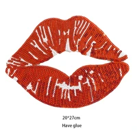 cartoon sequins large lip mouth badge sequins patch cloth patch sticker clothing accessories iron on patches for clothing
