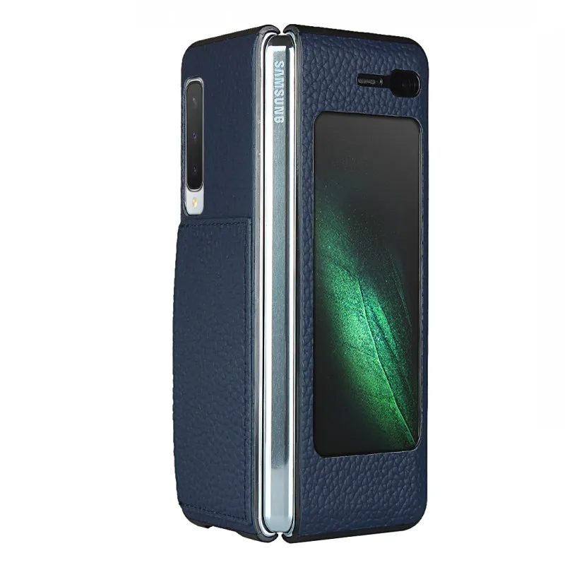flip cover for samsung galaxy fold 5g case genuine leather book wallet for galaxy fold sm f900f phone case with card slot coque free global shipping