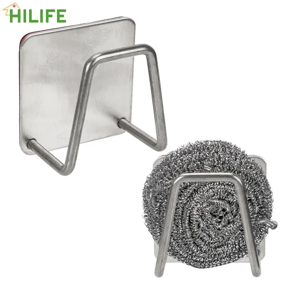 

Brush Sponge Holder Clip Sponge Drain Rack Kitchen Organization Home Storage Kitchen Accessories Stainless Steel