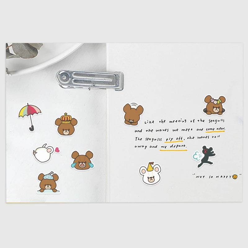 40 шт./упак. бурого медведя Скрапбукинг ПВХ наклейки Набор сделай сам канцелярские