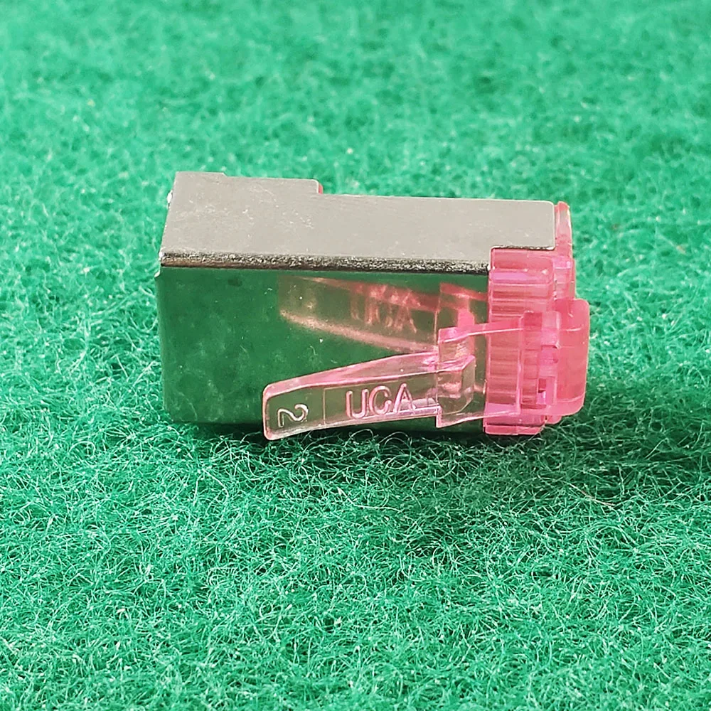 

Pink Cat5e RJ45 Plug Ethernet Cable Connector Male Network 8P8C 8Pin RJ 45 stp Shielded Terminals Cat 5 Cat5 Gold Plated