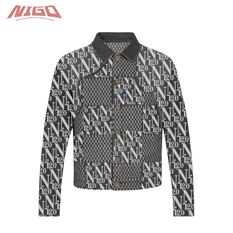 

Джинсовая куртка NIGO 1A88WT с гигантской волной и монограммой # nigo11058B