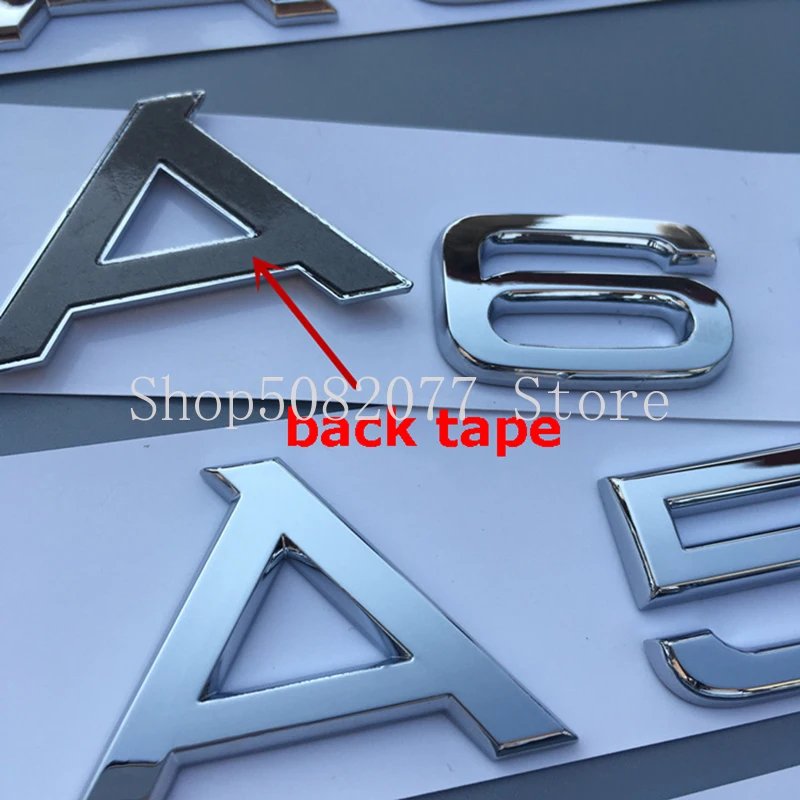 Эмблема с буквенным номером для Audi 1 8 T 2 0 4 3 6 A3 A4 A5 A6L A7 A8L Q3 Q5 Q7|Эмблемы| |