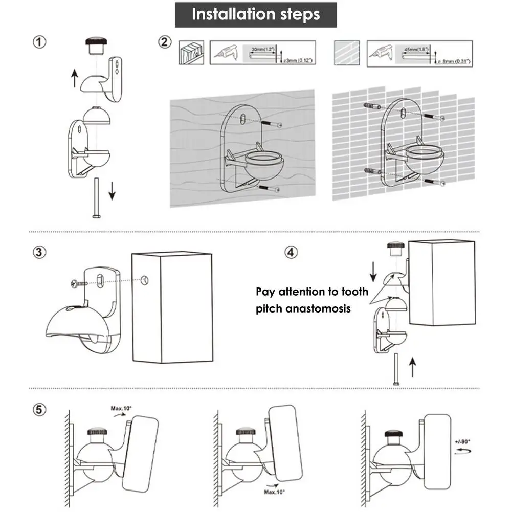 Универсальный настенный кронштейн для динамика Потолочная подставка с зажимом