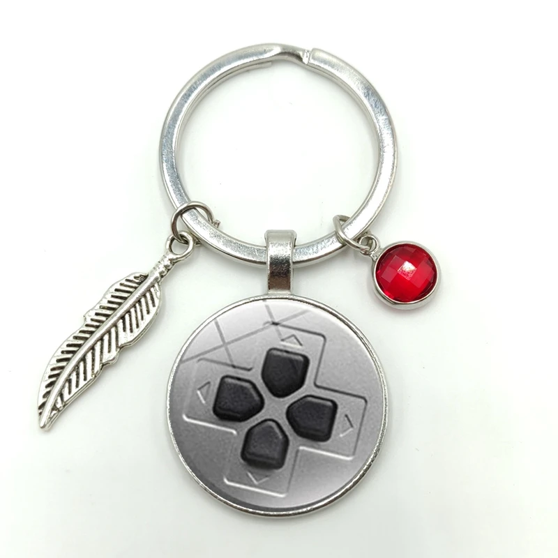 

2020 Hot Sale Fashion Game Button Keychain Glass Convex Dome Creative Remote Control Key Ring Give My Favorite Boy Gift Jewelry