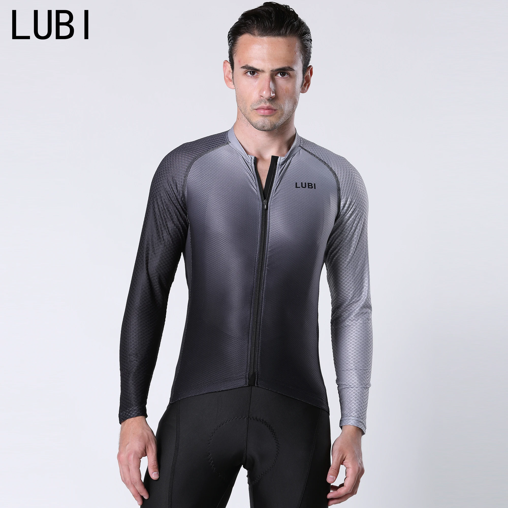 LUBI Мужские Pro с длинным рукавом Велоспорт Джерси тонкие дышащие одежда весенне