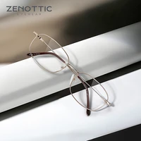 zenottic oval memory metal glasses frame for women men ultralight flexible optical spectacles myopia prescription eyeglassses