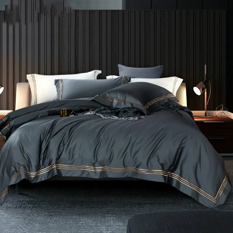

NEW NEW long-staple cotton satin cotton light luxury quilt cover four-piece high-end hotel European-style cotton bedding120s