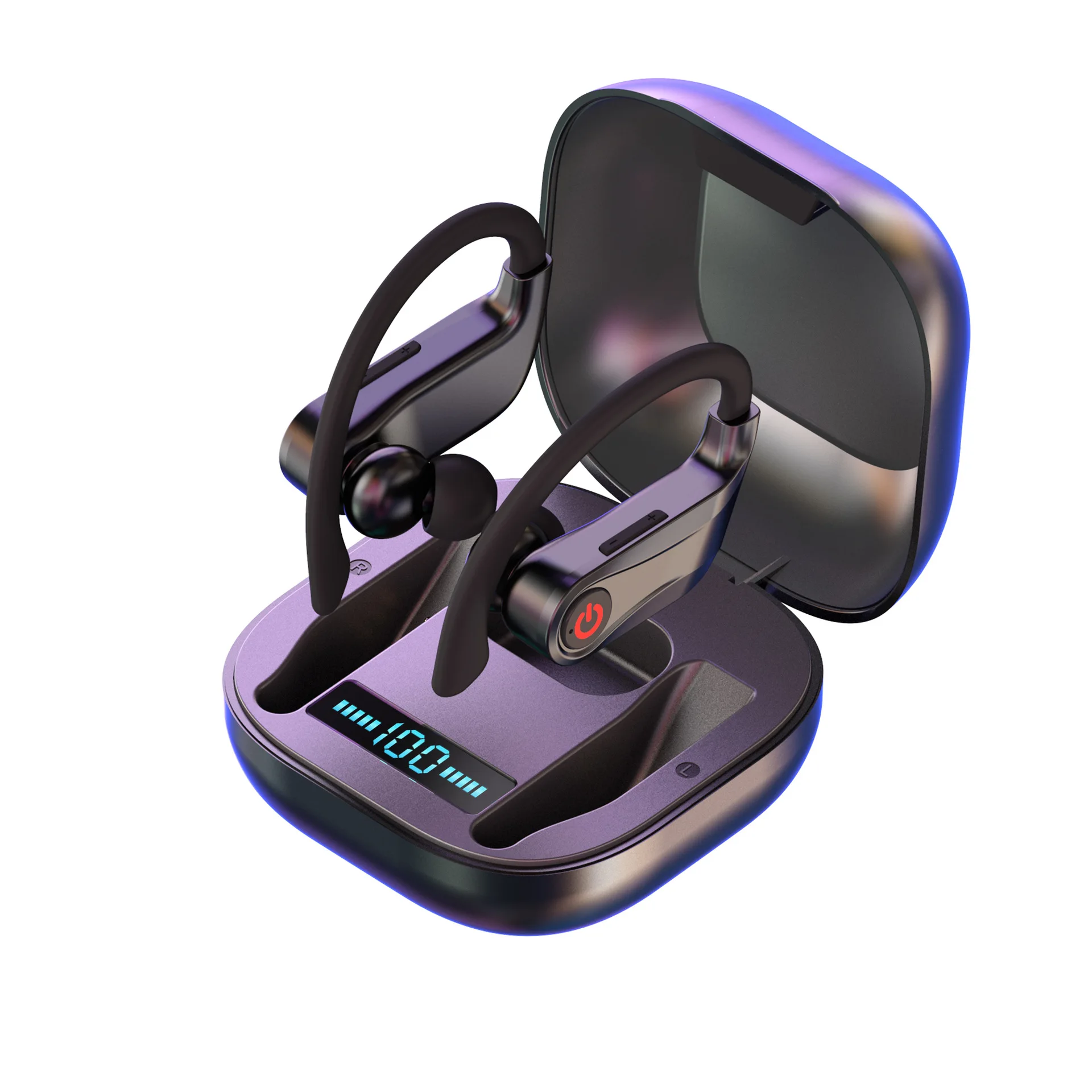 

TWS drahtlose kopfhorer BL 5,0 earburds Stereo Sport earphone 950mah fall Wasserdichte ohr haken Headsets Q62 headphone