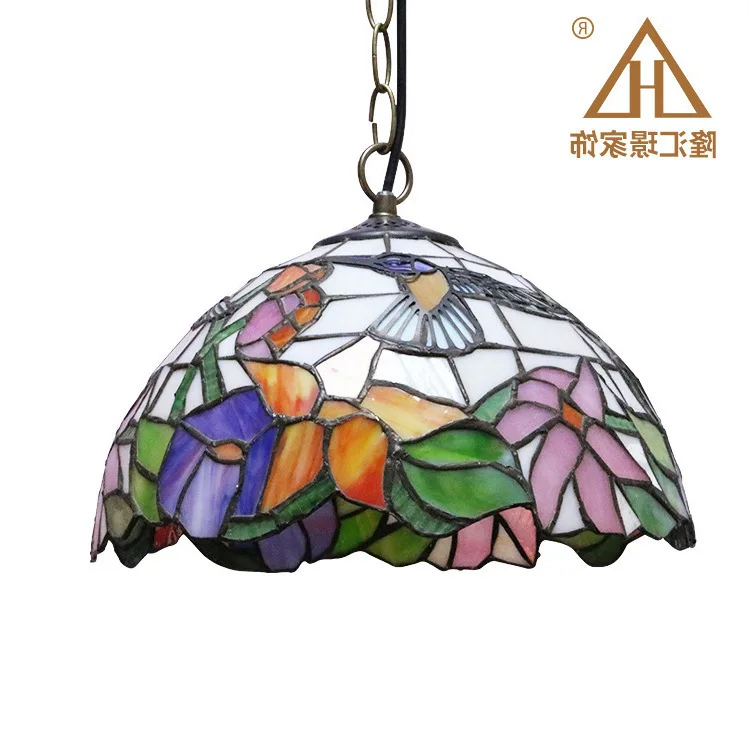 

Stained Glass Pendant Lights Rose Flower Tiffany Hanglamp E27 Led Hanging Light Fixture Suspension Luminaire Pendant Lamps