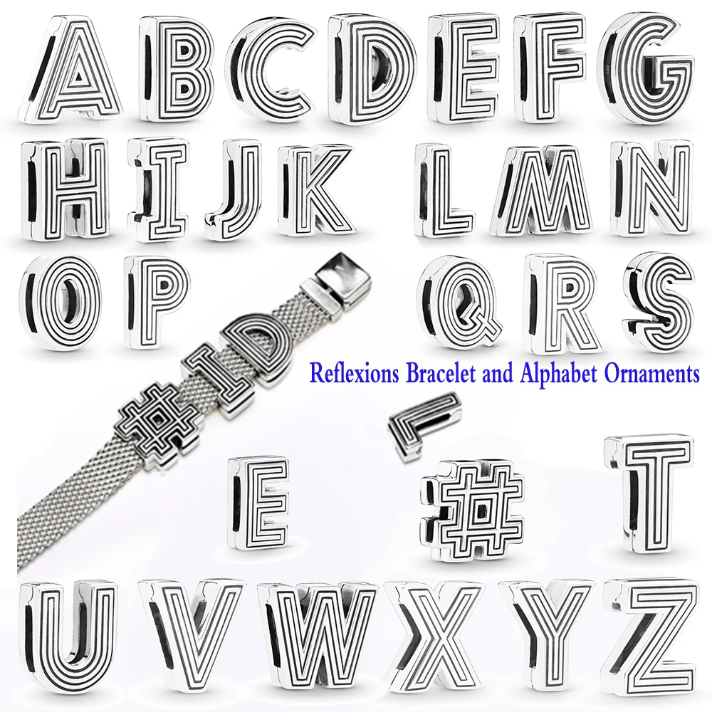

CHAMSS Fashion New High Quality Reflexions Bracelet 26 Letter Original S925 for Women DIY Jewelry
