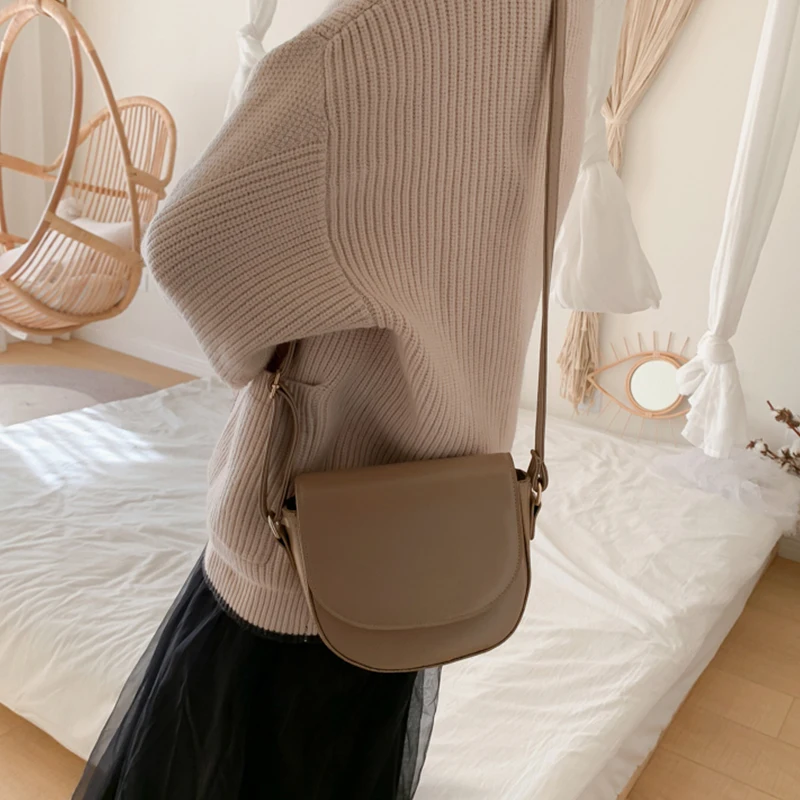 

Small Saddle Crossbody Bag for Women Soft PU Leather Vintage Messenger Bag Female Luxury Shoulder Strap Handbag and Purse bolsa